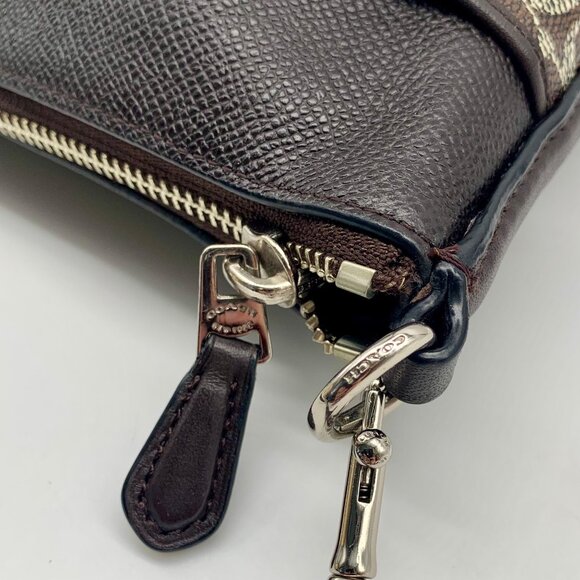 Coach Signature NS Brown Coated Canvas Swingpack Crossbody Bag F1405-52400 - Picture 10 of 12